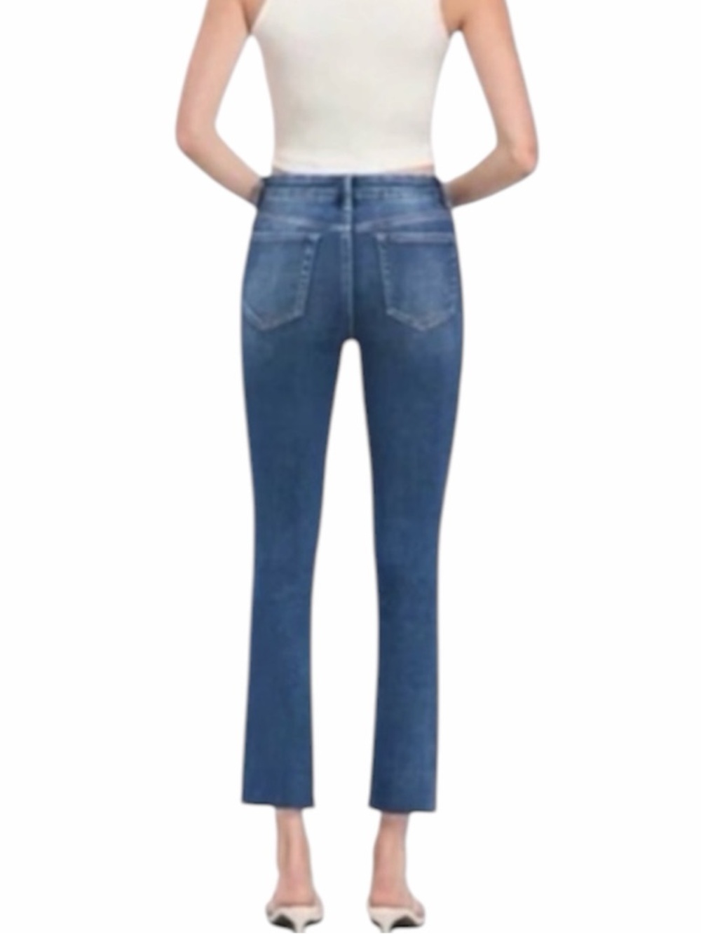 Vervet Blue Stretch High Rise Slim Frayed‎ Hem Crop Jeans Size 25 - Picture 2 of 14